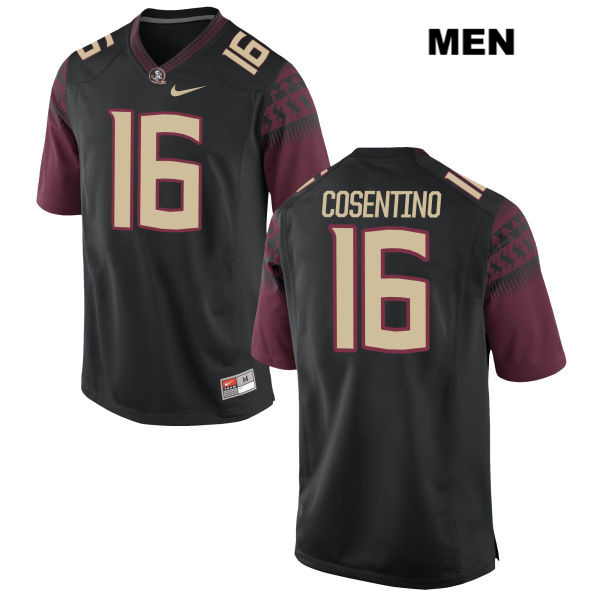 Men's NCAA Nike Florida State Seminoles #16 J.J. Cosentino College Black Stitched Authentic Football Jersey OCM6569AQ